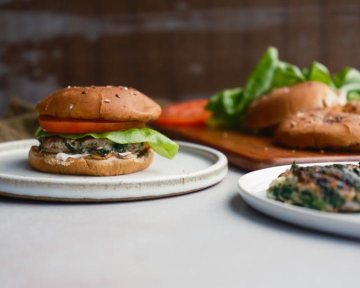 Spinach Feta Turkey Burgers
