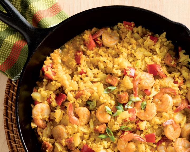 Shrimp Paella with Cauliflower Rice