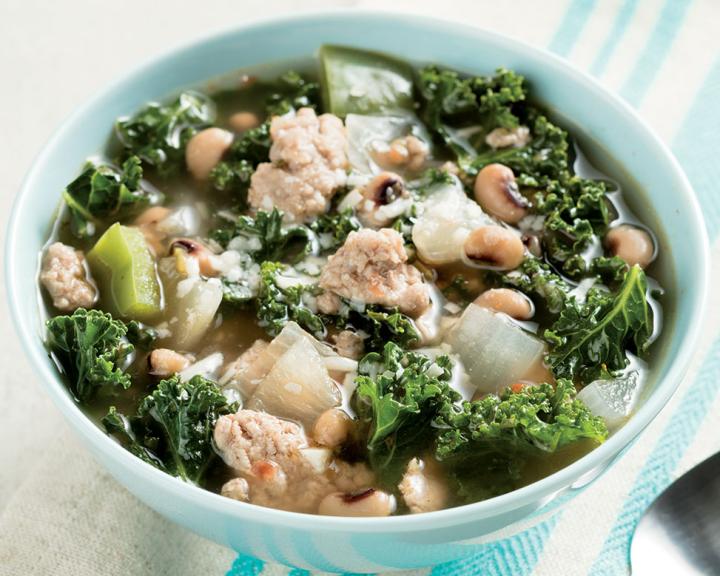 Kale Soup with Turkey and Beans