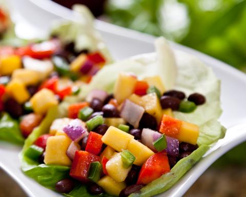 Black Bean and Mango Salsa Lettuce Wraps
