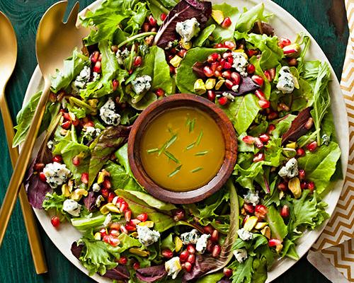 Winter Salad With Champagne Vinaigrette and Pomegranate