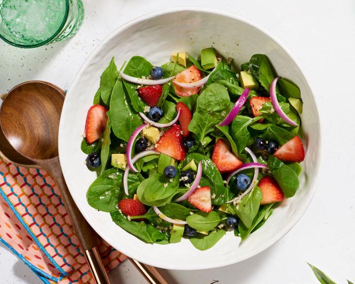 Spinach, Avocado, and Summer Berry Salad