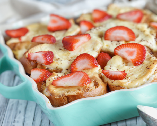 Strawberry Cream Cheese French Toast Casserole