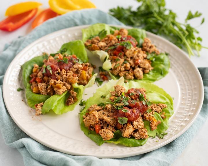 Crumbled Tofu Taco Lettuce Wraps