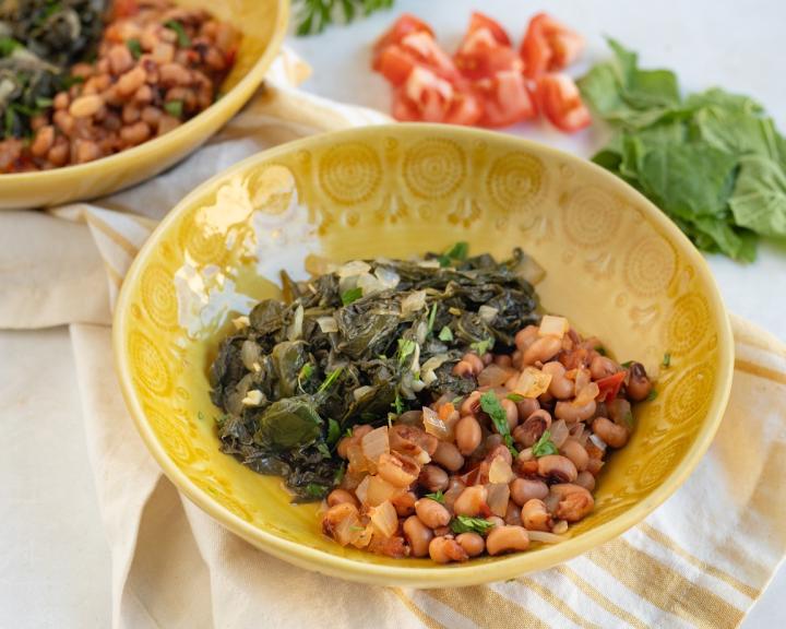 Southern Turnip Greens and Black-Eyed Peas