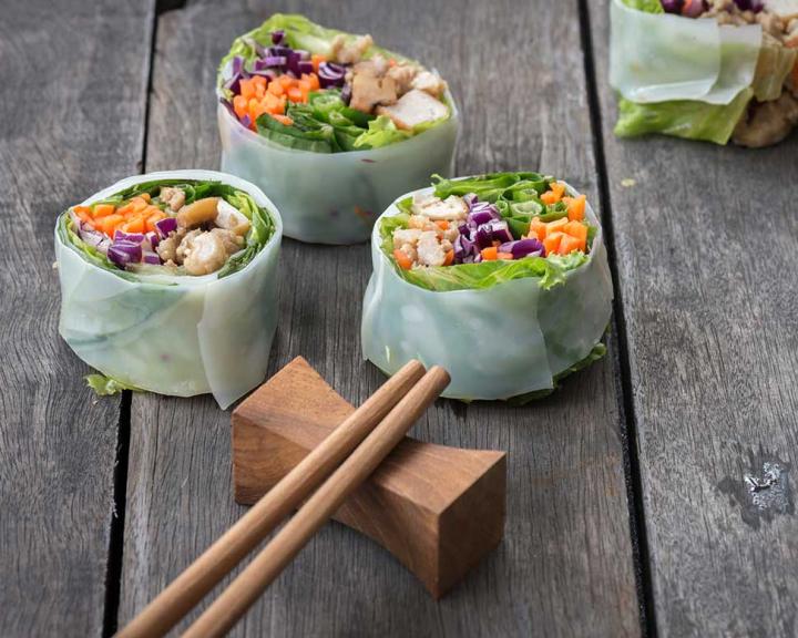 Summer Chicken Spring Rolls
