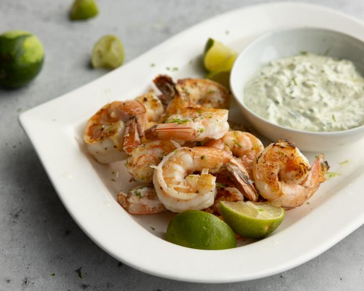 Chile Lime Shrimp with Poblano Sauce