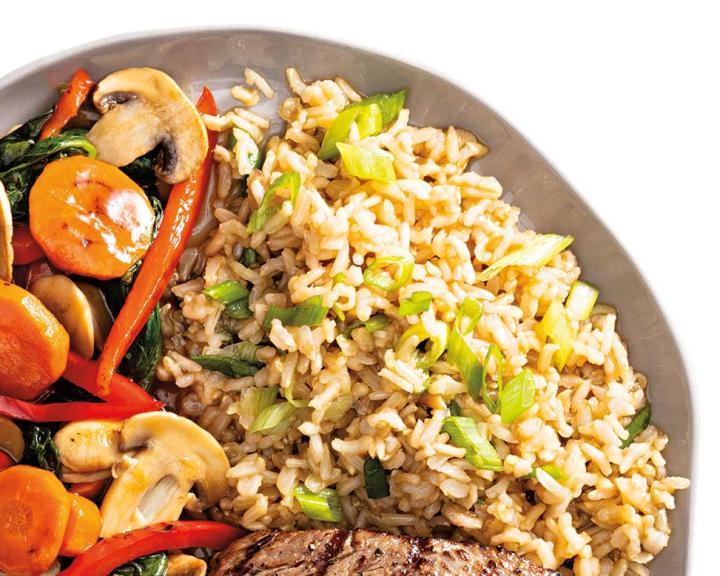 Simple Brown Rice with Scallions
