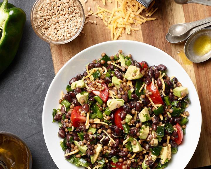 Instant Pot Wheat Berry, Black Bean, and Avocado Salad