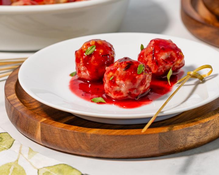 Turkey Meatballs with Cranberry Sauce