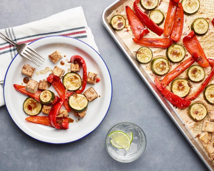 Sheet Pan Zucchini and Red Pepper “Stir-Fry”