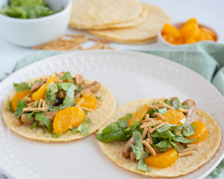 Ponzu Pork Tacos with Mandarin Oranges